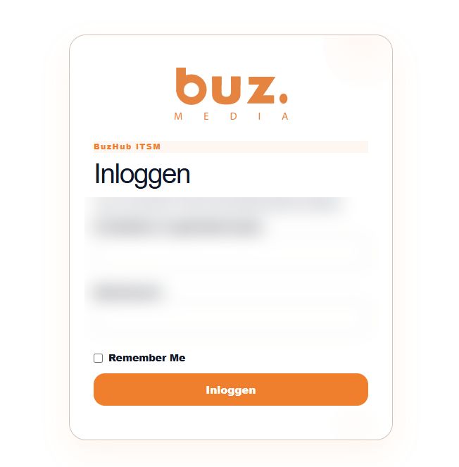 BuzHub ITSM inlogscherm