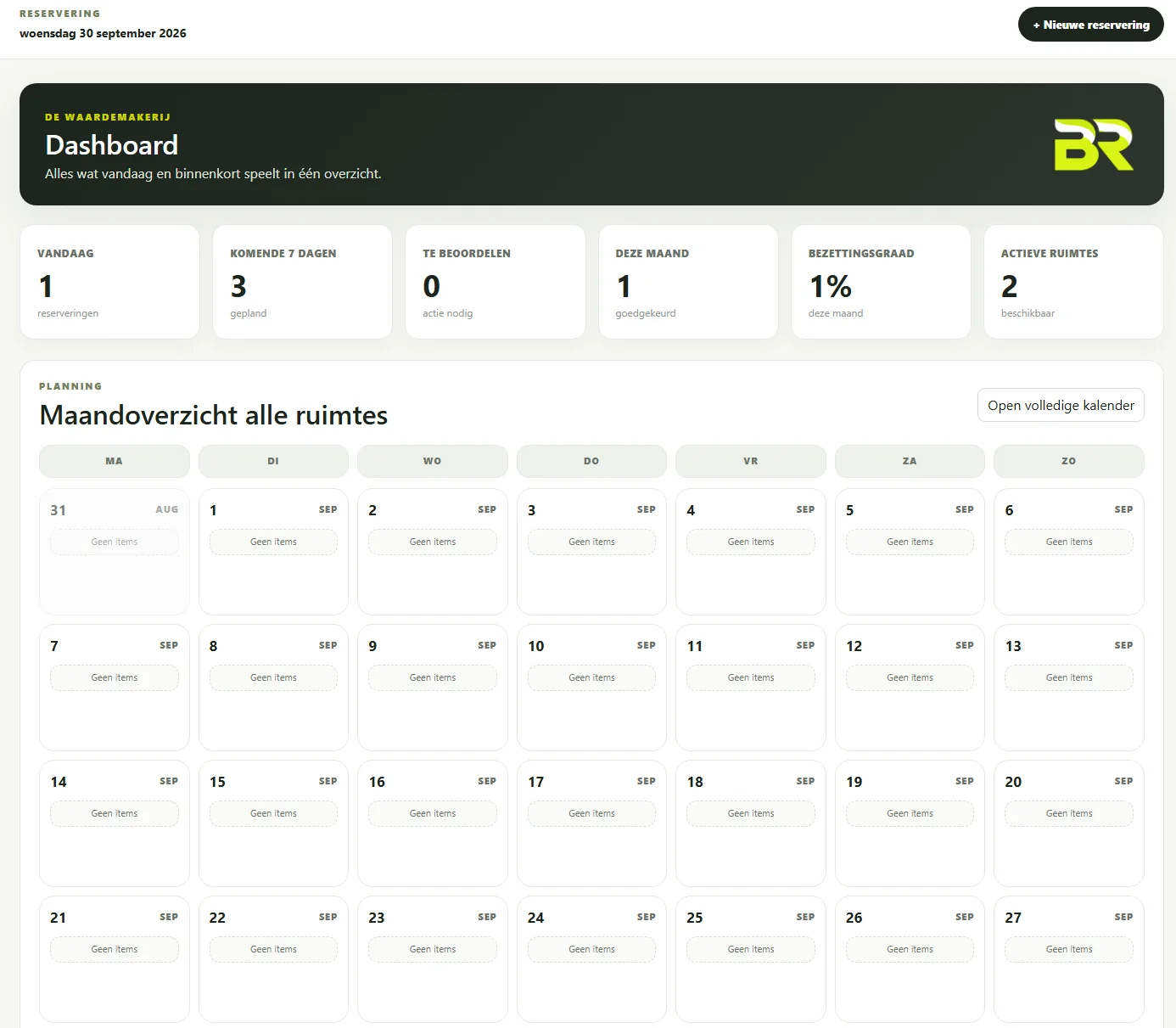 Buzmedia Ruimte Reservering